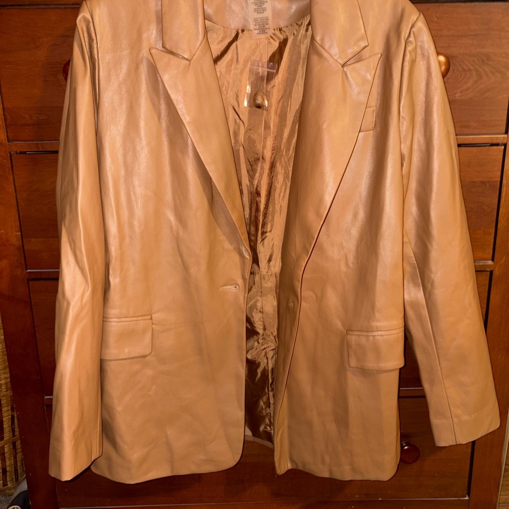 Sans Souci Camel Leather Blazer